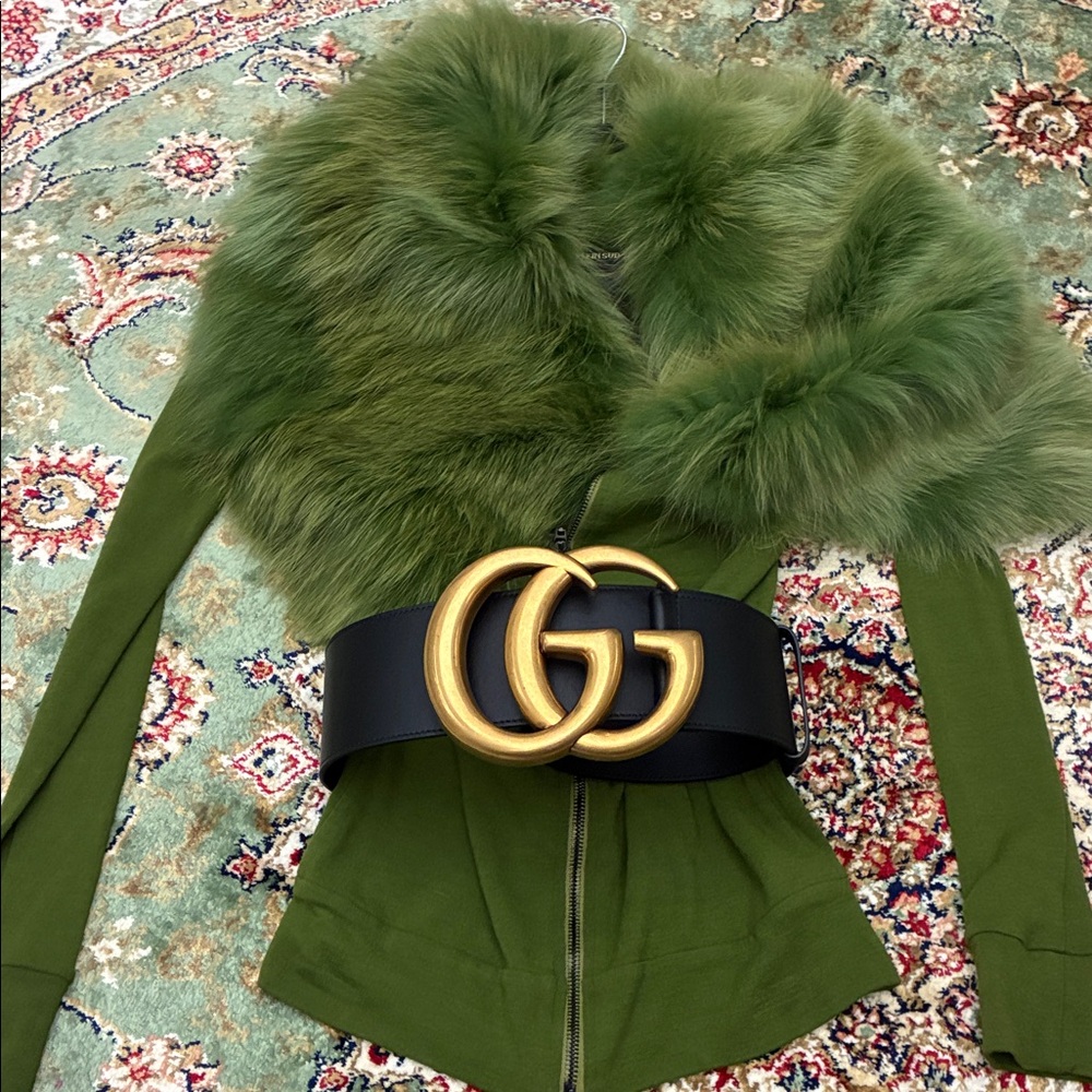 Wide Gucci GG logo belt